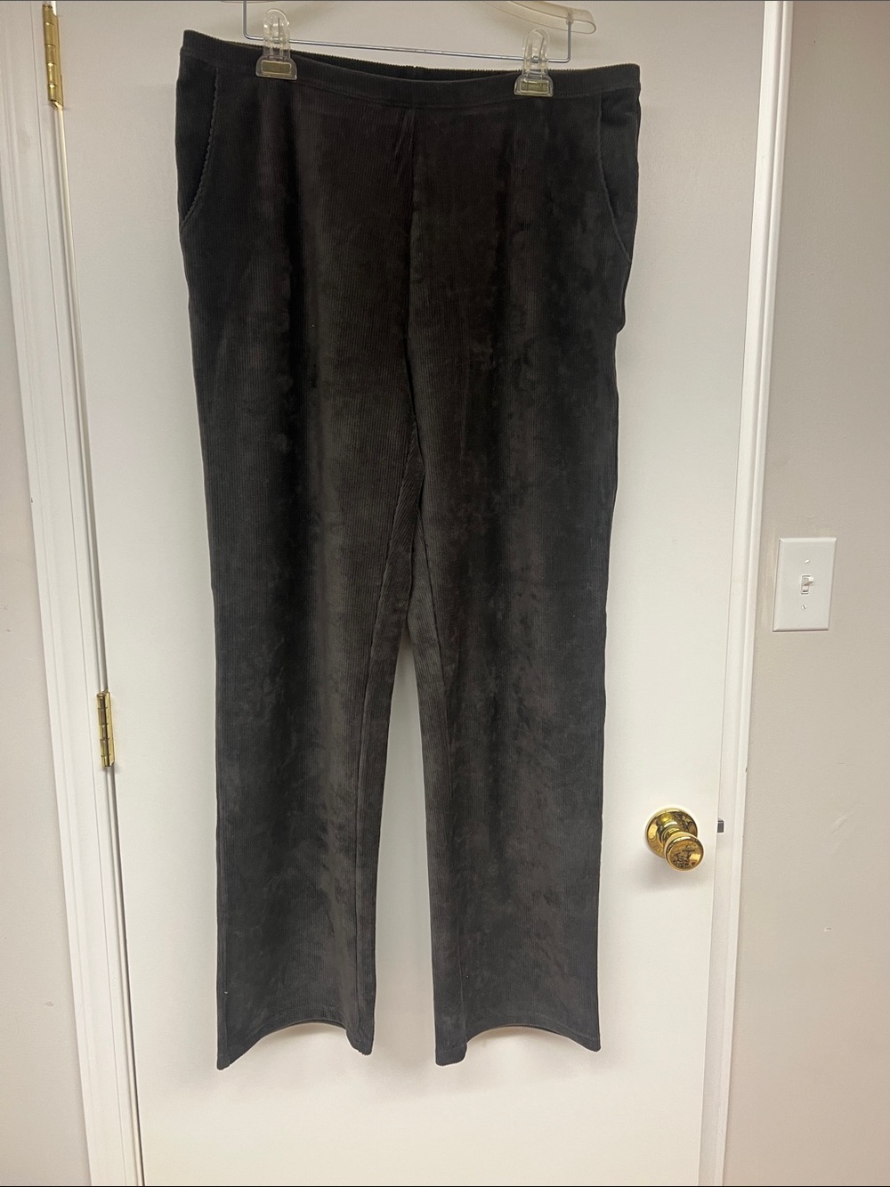L.L.Bean Charcoal Gray Pull On Corduroy Pants